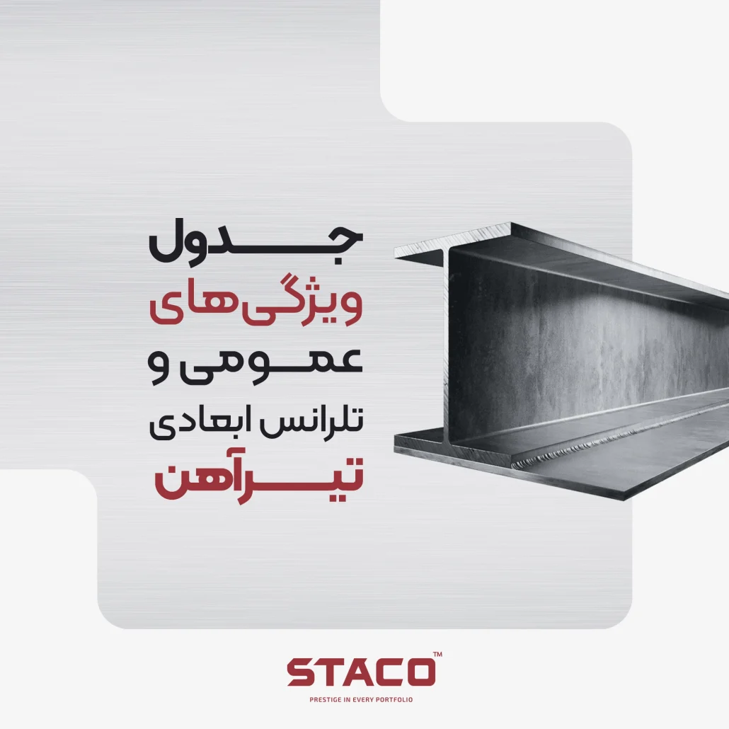 جدول ویژگی‌های عمومی و تلرانس ابعادی تیرآهن