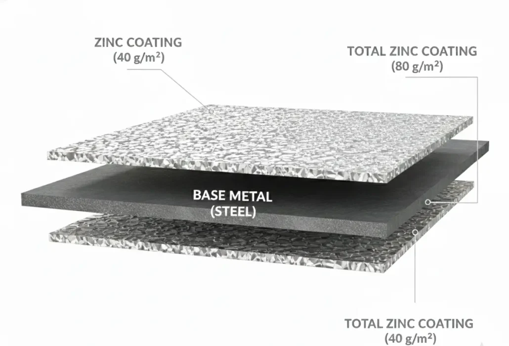 ورق گالوانیزه با پوشش 80 (کوتینگ 80)