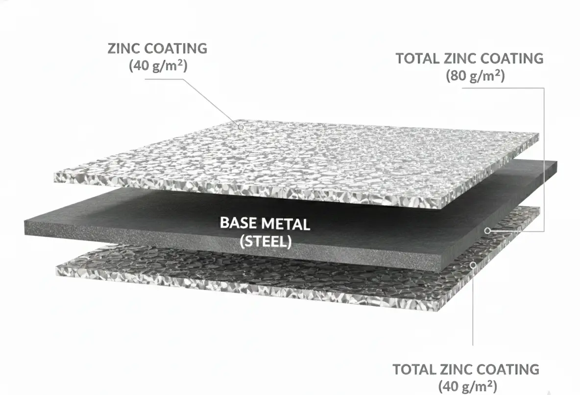 ورق گالوانیزه با پوشش 80 (کوتینگ 80)