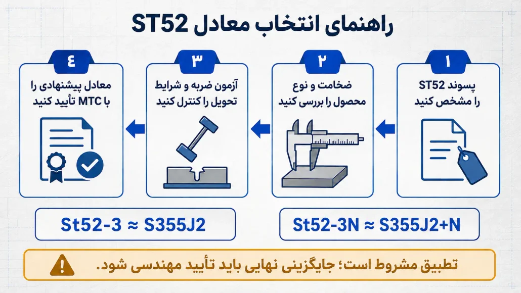 راهنمای انتخاب معادل ST52 در استاندارد EN 10025