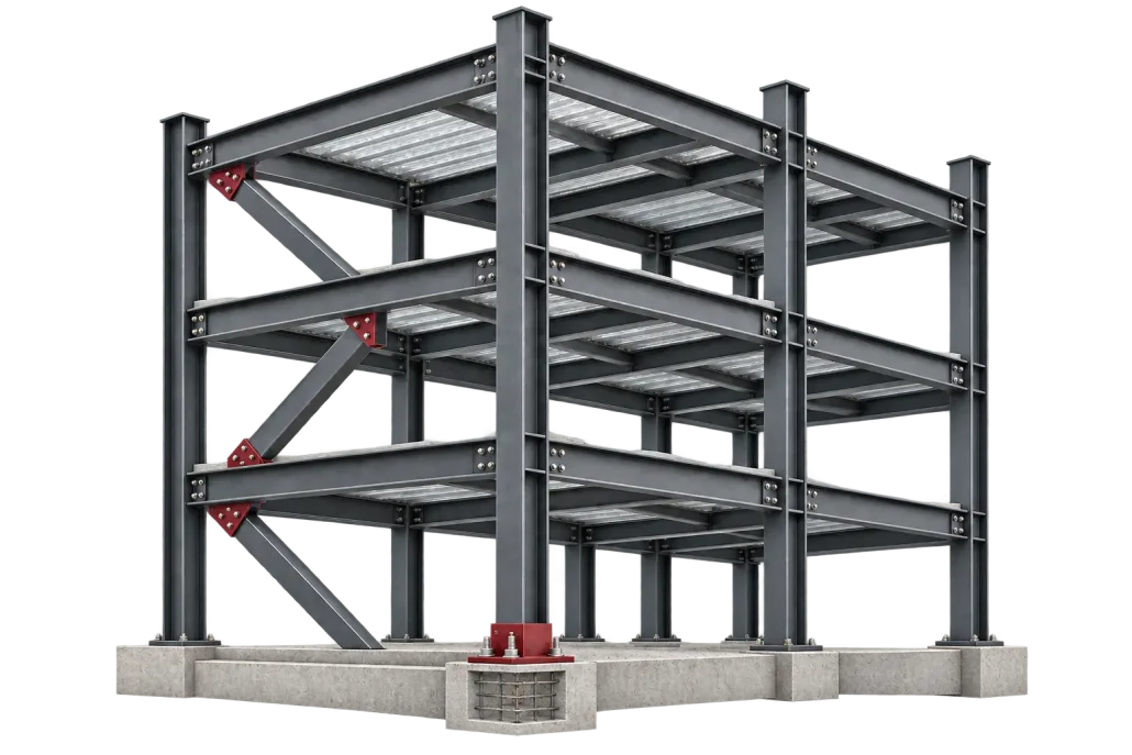 فولاد در ساختمان | کاربرد محصولات و راهنمای استعلام 1 staco building steel schematic v2