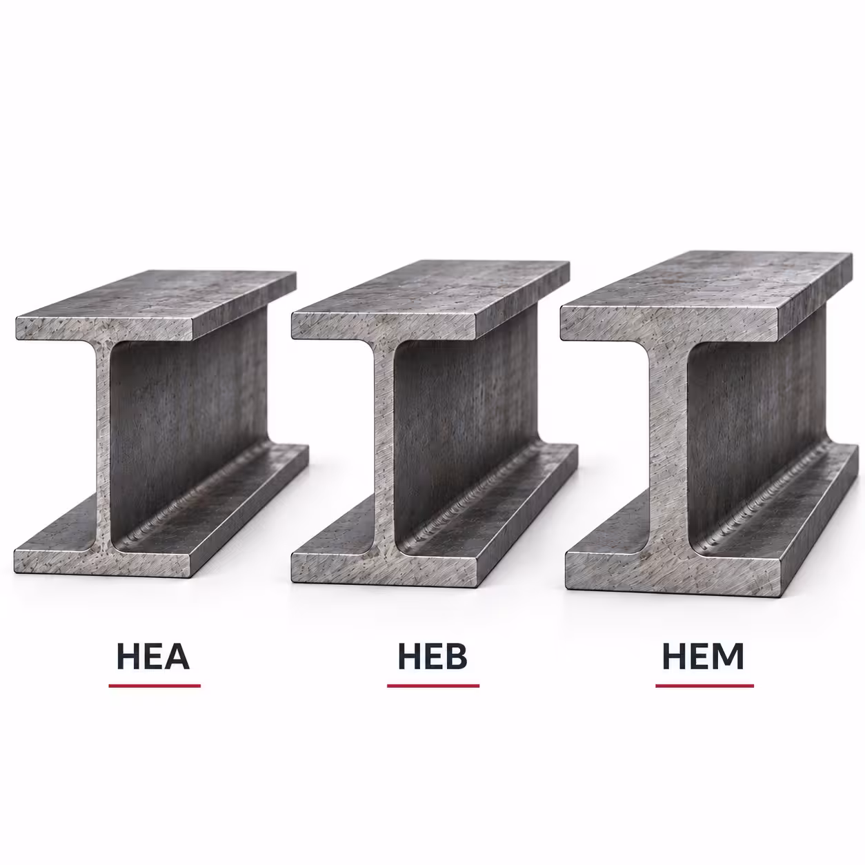 Wide flange HEA HEB HEM comparison